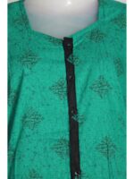 Women’s Front Full Open Cotton Nighty - Green