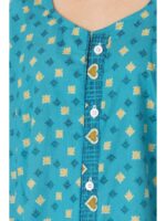 W-NY-515-11-TQ-XXL-f_detail Women’s Front Full Open Cotton Nighty - Turquoise
