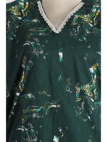 W-NY-516-07-GR-XL_detail Women's Cotton Printed Frock Nighty – Green