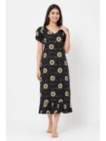 Women's Cotton Frock Nighty - Black