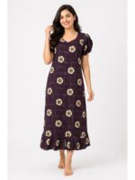 Women's Cotton Frock Nighty - Purple