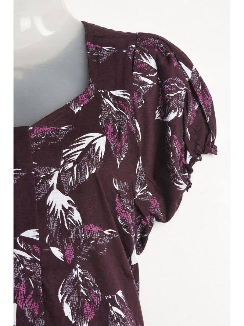 Women's Cotton Zip Frock Nighty - Purple