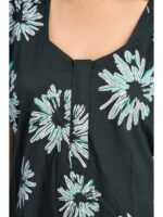 Women's Cotton Zip Frock Nighty - Green