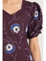 W-NY-520-02-PP-3XL_detail Women's Plus Size Cotton Frock Nighty - Purple