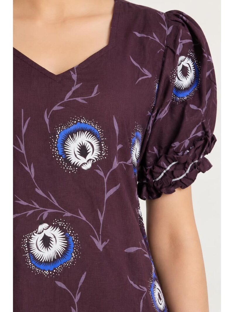 Women's Plus Size Cotton Frock Nighty - Purple