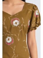 Women's Plus Size Cotton Frock Nighty - Brown