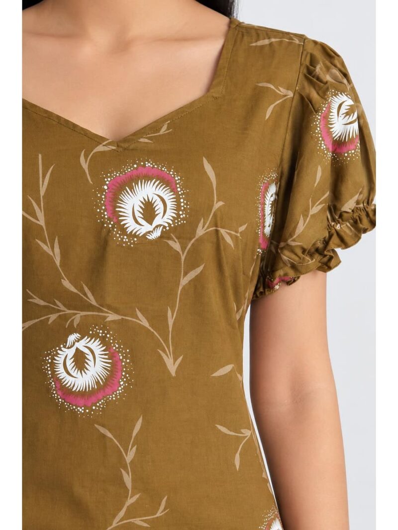 Women's Plus Size Cotton Frock Nighty - Brown