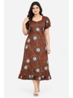 Women's Plus Size Cotton Frock Nighty - Clay