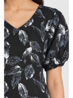 W-NY-520-06-BK-3XL-f.._detail Women's Plus Size Cotton Frock Nighty - Black