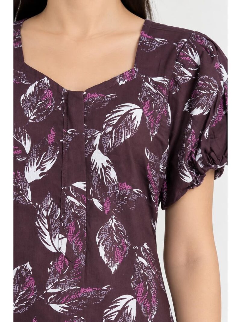 Women's Plus Size Cotton Frock Nighty - Purple