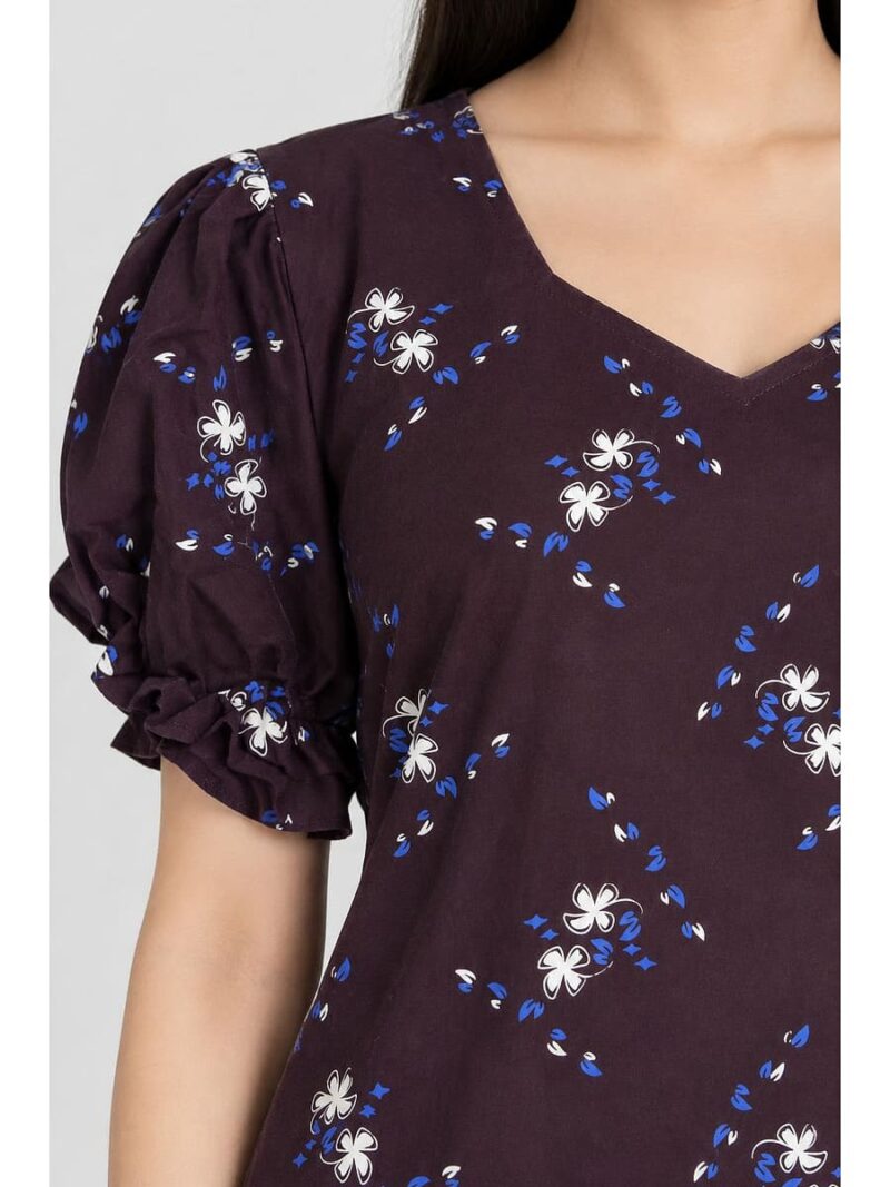 Women's Plus Size Cotton Frock Nighty - Purple