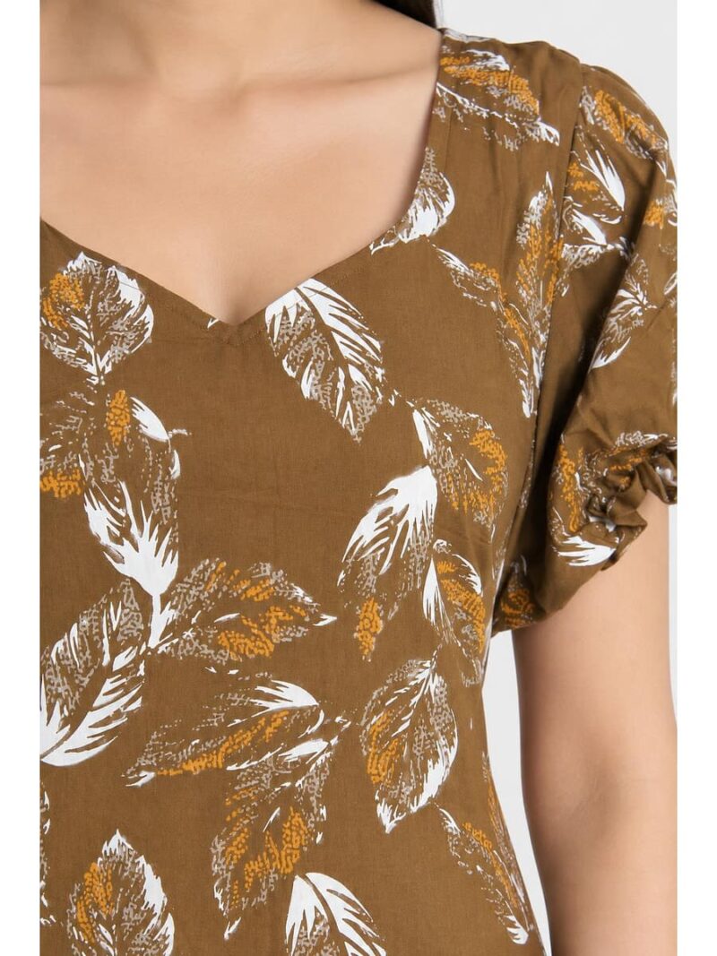Women's Plus Size Cotton Frock Nighty - Brown