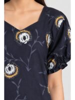 W-NY-520-14-NB-3XL_detail Women's Plus Size Cotton Frock Nighty - Navy Blue
