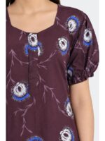 W-NY-520-17-PP-3XL_detail Women's Cotton Plus-Size Frock Nighty with Zip - Purple