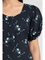 W-NY-520-27-NB-3XL_detail Women's Cotton Plus-Size Frock Nighty with Zip - Navy Blue
