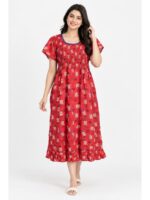 W-NY-521-03-PK-XL_front Women's Cotton Smocked Frock Nighty – Pink
