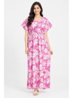 Women’s Cotton Kaftan Nighty – Pink