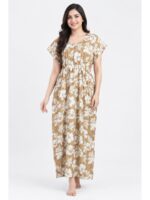 Women’s Cotton Kaftan Nighty – Tan