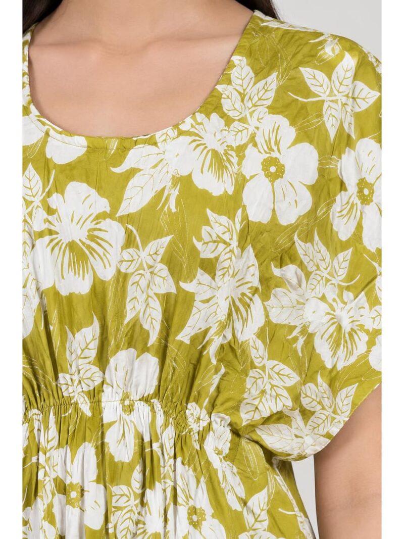 Women’s Cotton Kaftan Nighty – Olive Green