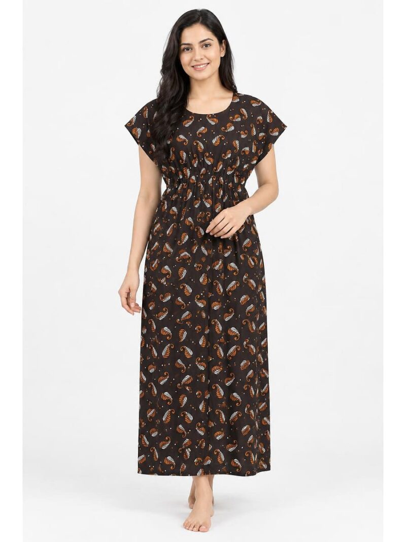 W-NY-525-02-CF-XL-f._front Women’s Cotton Kaftan Nighty – Coffee