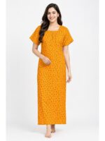 W-NY-526-06-YL-XXL_front Women’s Cotton Printed Nighty –Yellow