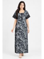 W-NY-532-02-NB-XL_front Women’s Cotton Nighty with Zip – Navy Blue