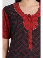 W-NY-533-01-BK-XXL_detail Women’s Cotton Nighty with Zip – Black & Red