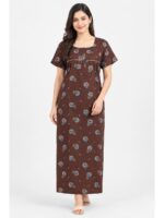 W-NY-535-02-BR-XXL_front Women's Cotton Feeding Nighty - Brown
