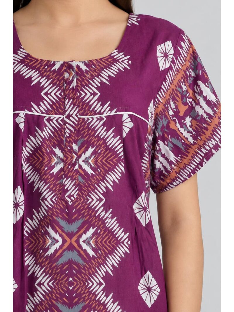 Women's Cotton Feeding Nighty - Cerise