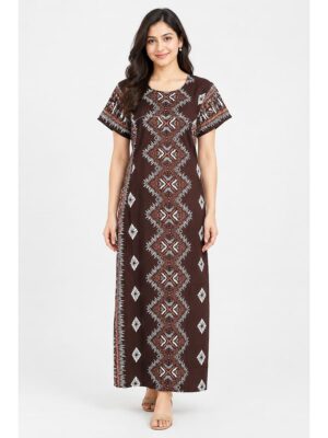 Women's Cotton Feeding Nighty - Maroon