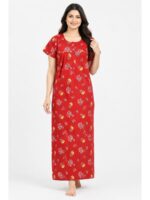 W-NY-535-09-RD-XXL_front Women's Cotton Feeding Nighty - Red