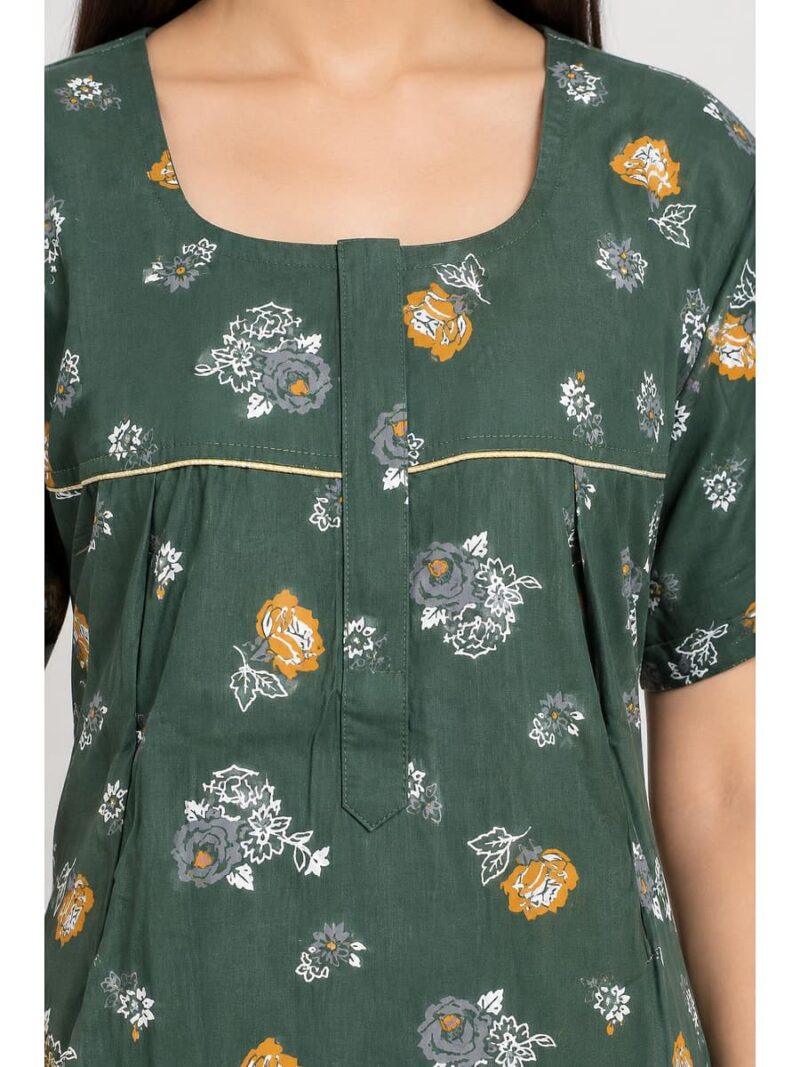 Women's Cotton Feeding Nighty - Seafoam Green
