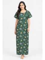 W-NY-535-10-SG-XXL_front Women's Cotton Feeding Nighty - Seafoam Green