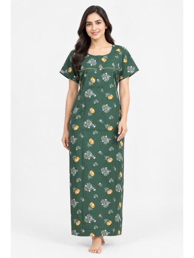 W-NY-535-10-SG-XXL_front Women's Cotton Feeding Nighty - Seafoam Green