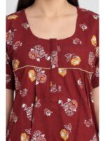 W-NY-535-11-MR-XXL_detail Women's Cotton Feeding Nighty - Maroon