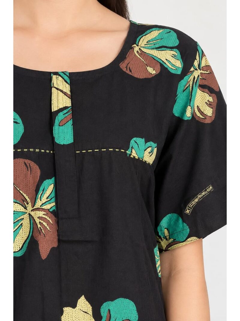Women's Cotton Feeding Nighty - Green