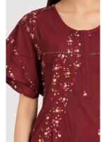 W-NY-536-04-MR-XL_detail Women's Cotton Feeding Nighty -Maroon