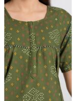 W-NY-536-05-OG-XL_detail Women's Cotton Feeding Nighty -Olive Green