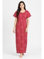 W-NY-536-07-CR-XL_front Women's Cotton Feeding Nighty - Coral
