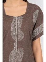 W-NY-537-03-TN-3XL-f1_detail Women's Cotton Plus Size Nighty With Zip - Tan