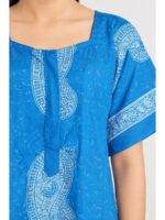 W-NY-537-04-BL-3XL_detail Women's Cotton Plus Size Nighty With Zip - Blue