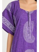 W-NY-537-05-VL-3XL_detail Women's Cotton Plus Size Nighty With Zip - Violet