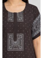 W-NY-537-06-CF-3XL_detail Women's Cotton Plus Size Nighty With Zip - Coffee