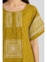 W-NY-537-09-MY-3XL_detail Women's Cotton Plus Size Nighty With Zip - Mustard Yellow