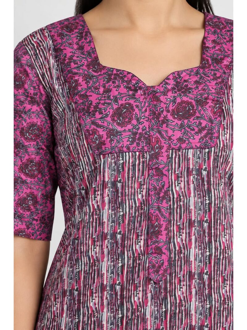 Women's Cotton Full-Length Frock Nighty - Pink