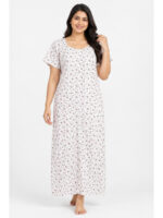 W-NY-539-01-WH-PK-3XL_front Women’s Front Full Open Cotton Nighty -White & Pink