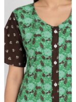 W-NY-540-08-MG-3XL_detail Women’s Cotton Front Open Plus Size Nighty – Mint Green & Coffee