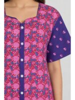 W-NY-540-12-PK-3XL_detail Women’s Cotton Front Open Plus Size Nighty – Pink &Violet