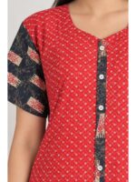 Women’s Cotton Front Open Plus Size Nighty – Blush & Pink Navy Blue
