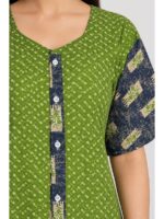 W-NY-540-18-OG-3XL_detail Women’s Cotton Front Open Plus Size Nighty – Olive Green & Navy Blue